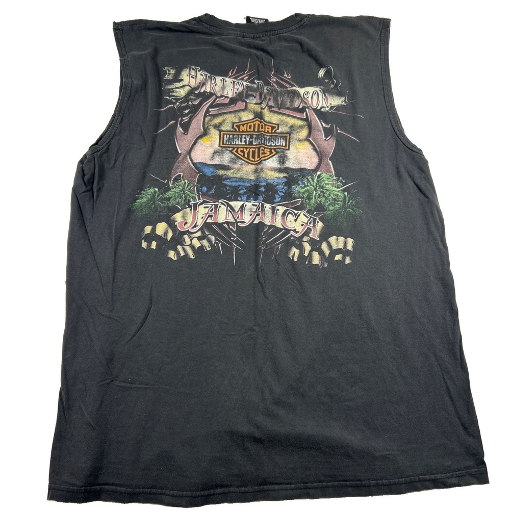 Vintage Harley Davidson Jamaica Faded Sleeveless Tank T-Shirt XL Distressed